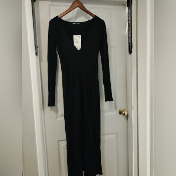 BNWT Zara soft ribbed dress, Medium, Black - Picture 6 of 8
